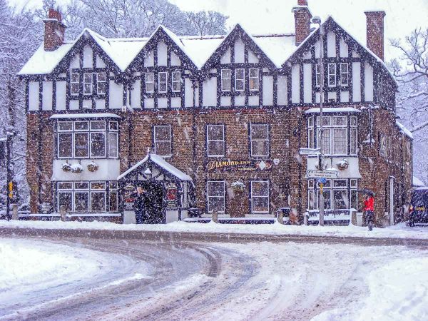 Diamond Inn, Ponteland Winter Snow Scene