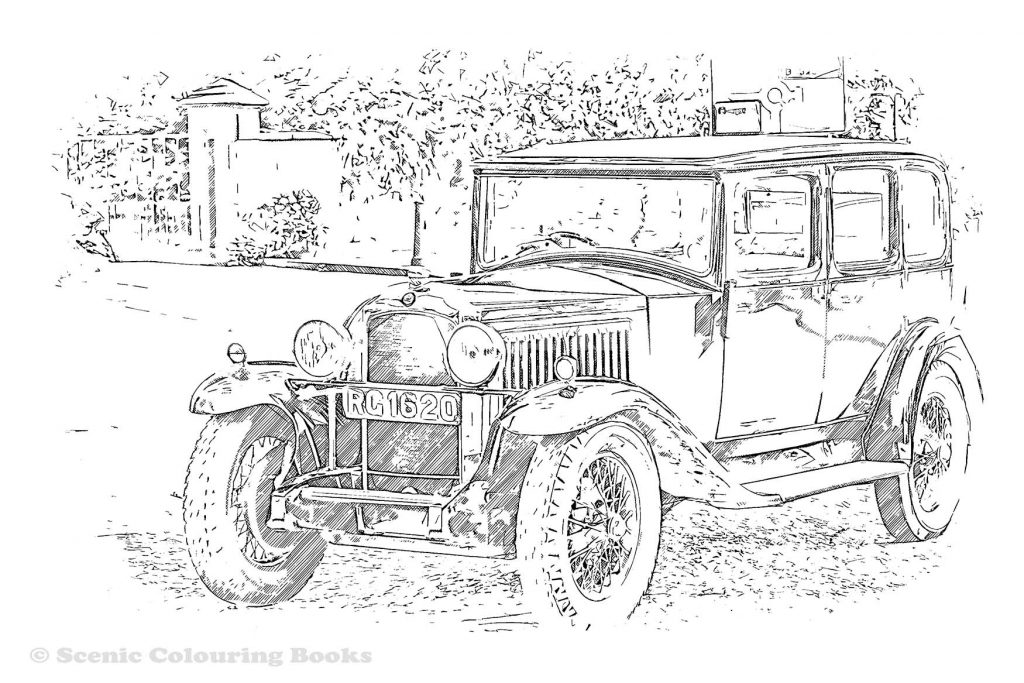Classic Car Colouring Sheet Free Download – Ponteland Print