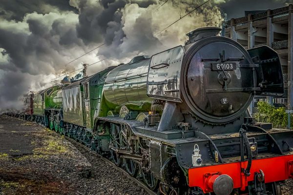 Flying Scotsman and Mayflower passing through Manors Goods Yard Newcastle-5992 Prints & Canvas