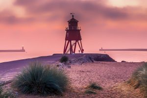 Herd Groyne Lighthouse Misty Pastel Sunrise-4473 Print | Canvas