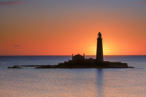 Sunrise Silhouette at St Mary's Lighthouse-4638 Print | Canvas