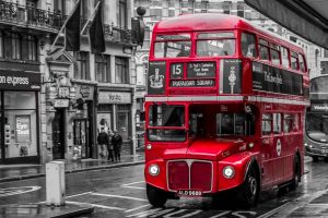 The Number 15 Routemaster London Bus at Ludgate Hill, London. Print