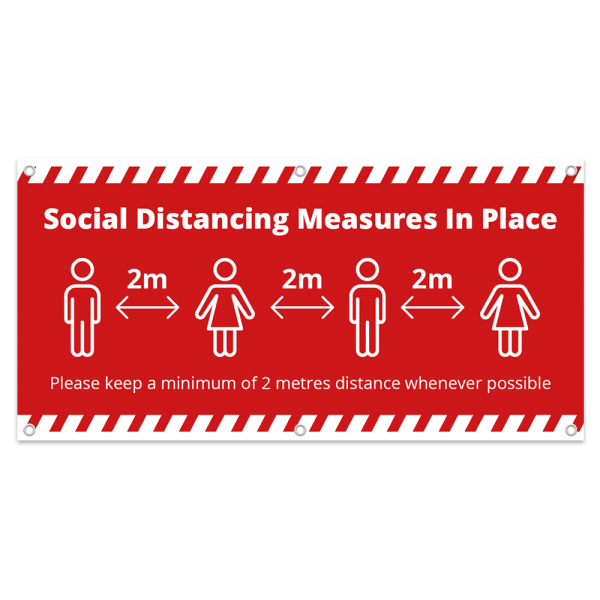 Covid 19 Social Distance Banner from Ponteland Print