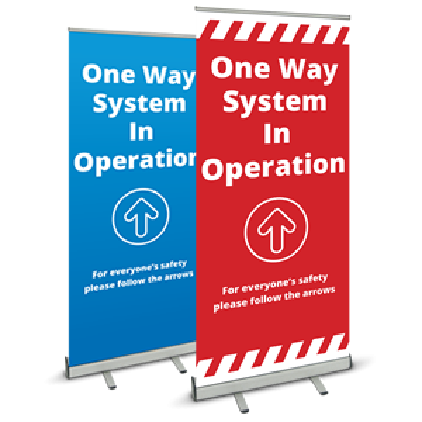 Covid 19 One Way System Pull Up Banner from Ponteland Print